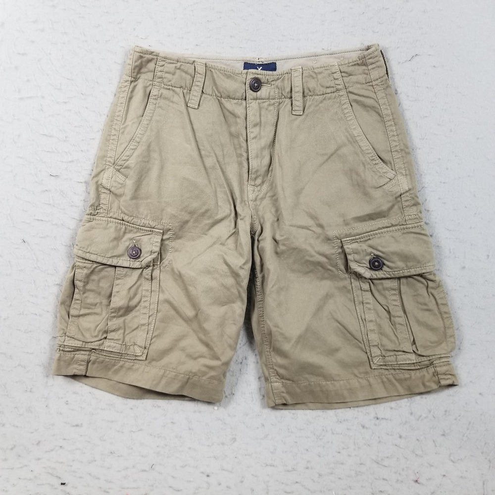 American Eagle Cargo Shorts Mens 30 Khaki Tan Cotton Classic Utility Pocket‎